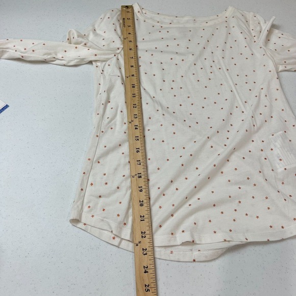 LA Vie Rebecca Taylor Women's Star Print Crewneck T-Shirt White Size Small - Picture 10 of 11